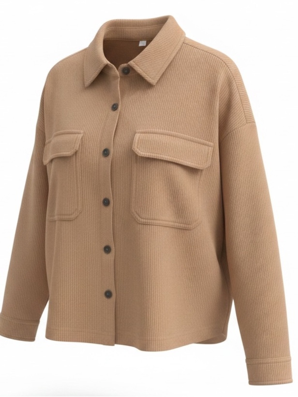 Time and Tru Stretch Corduroy Ribbed Cropped Chore Jacket Size L